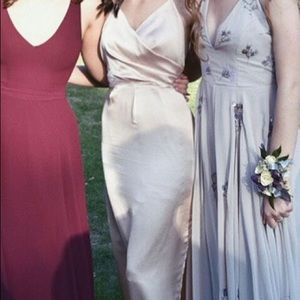 Baby pink halter prom dress